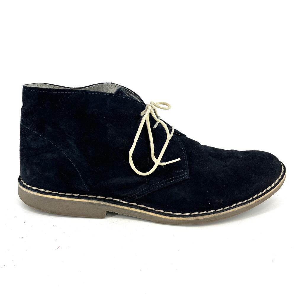Florsheim Men's 11 Blue Dark Navy Suede Desert‎ Boots Crepe Sole Made in Italy